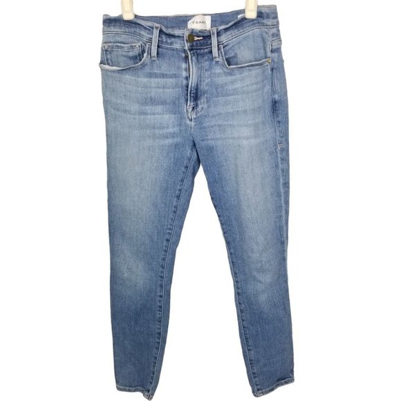 Frame Womens 27 Blue Light Wash Denim Le Skinny De - Picture 2 of 10